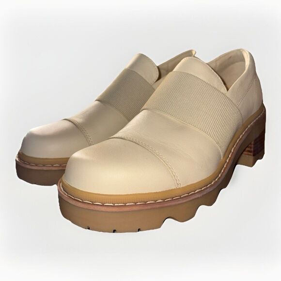 Sorel Joan Now Classic Loafer Women’s 8.5 Bleached Ceramic Gum NWOB Platform - Picture 1 of 7